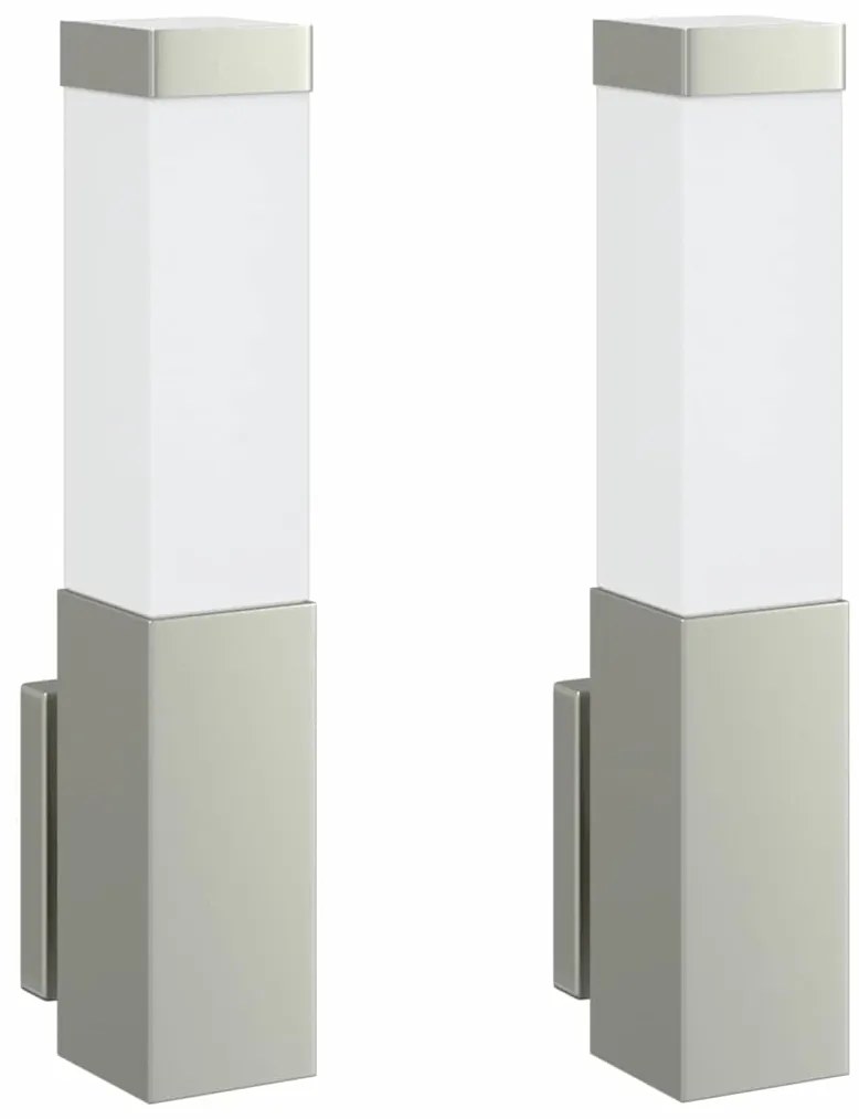 vidaXL Εξωτερικά Φωτιστικά Τοίχου 2 pcs Ασημί 10.5 x 6 x 35 εκ.
