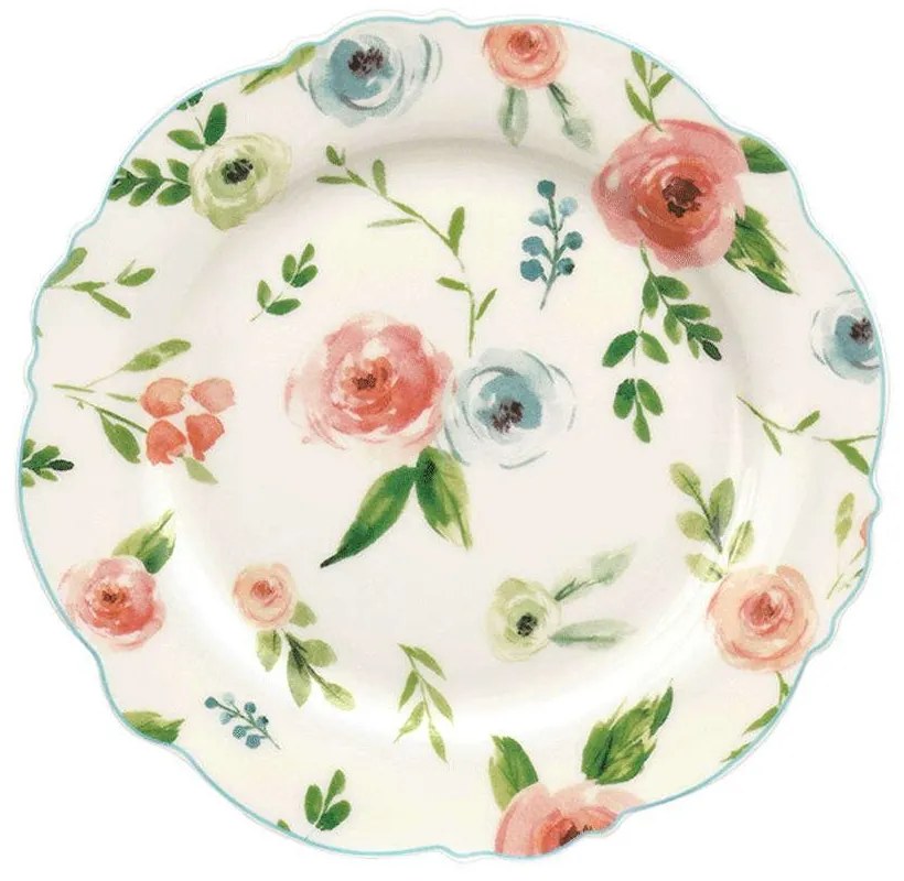 Πιάτο Γλυκού Primavera 28.098.03 Φ21cm Blue-Multi Cryspo Trio Porcelain