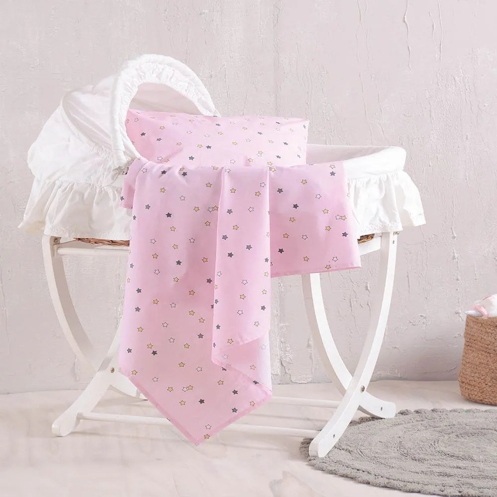 Σεντόνι Βρεφικό Blaze Pink Ρυθμός Crib 80x110cm 100% Cotton