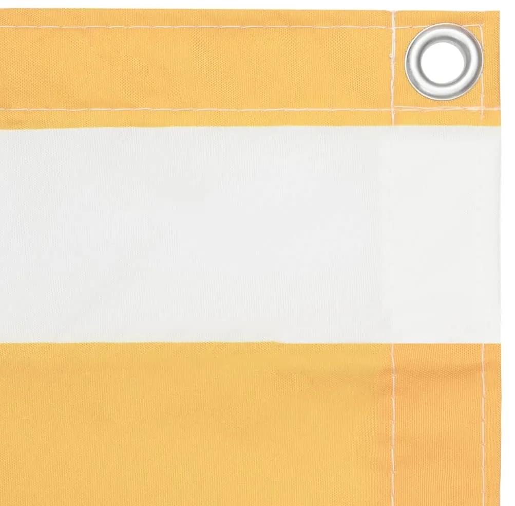 vidaXL Διαχωριστικό Βεράντας Λευκό/Κίτρινο 120 x 400 εκ. Ύφασμα Oxford