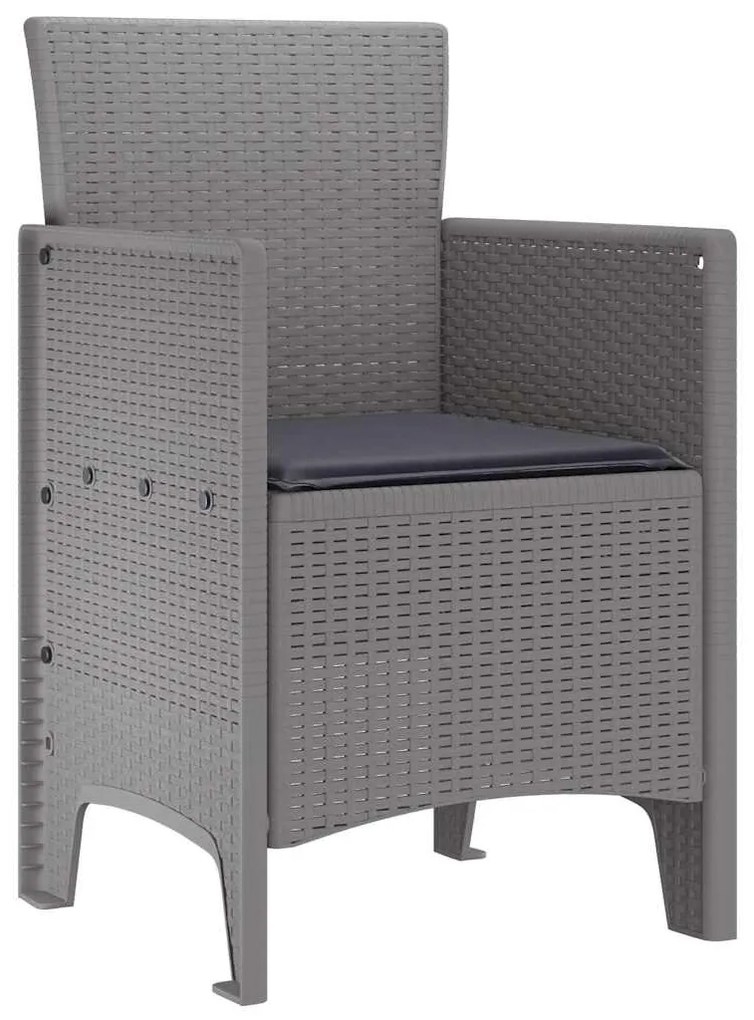 vidaXL Καρέκλα Κήπου 2 pcs Ανοιχτό γκρι 53 x 49 x 85 εκ. PP