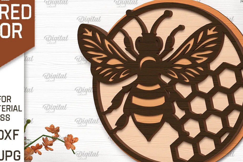 Intra απο ξύλο plywood 3mm-4mm πάχος Διακόσμηση τοίχου με στρώματα μέλισσας Δίασταση 30x20 cm INTRAFABR-100380120