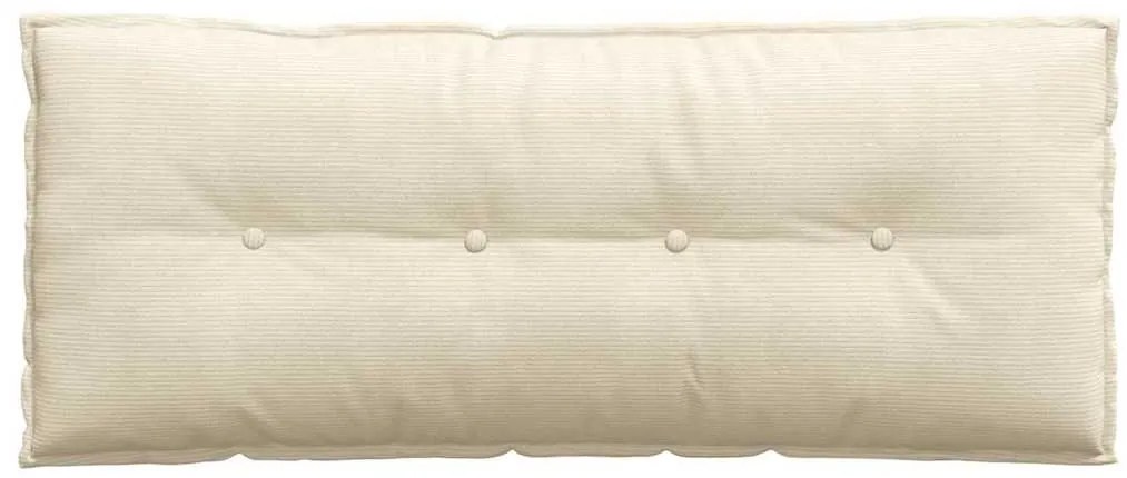 vidaXL Μαξιλάρι Πλάτης Κρεμ 120 x 50 cm Υφασμάτινο Κορντουρά