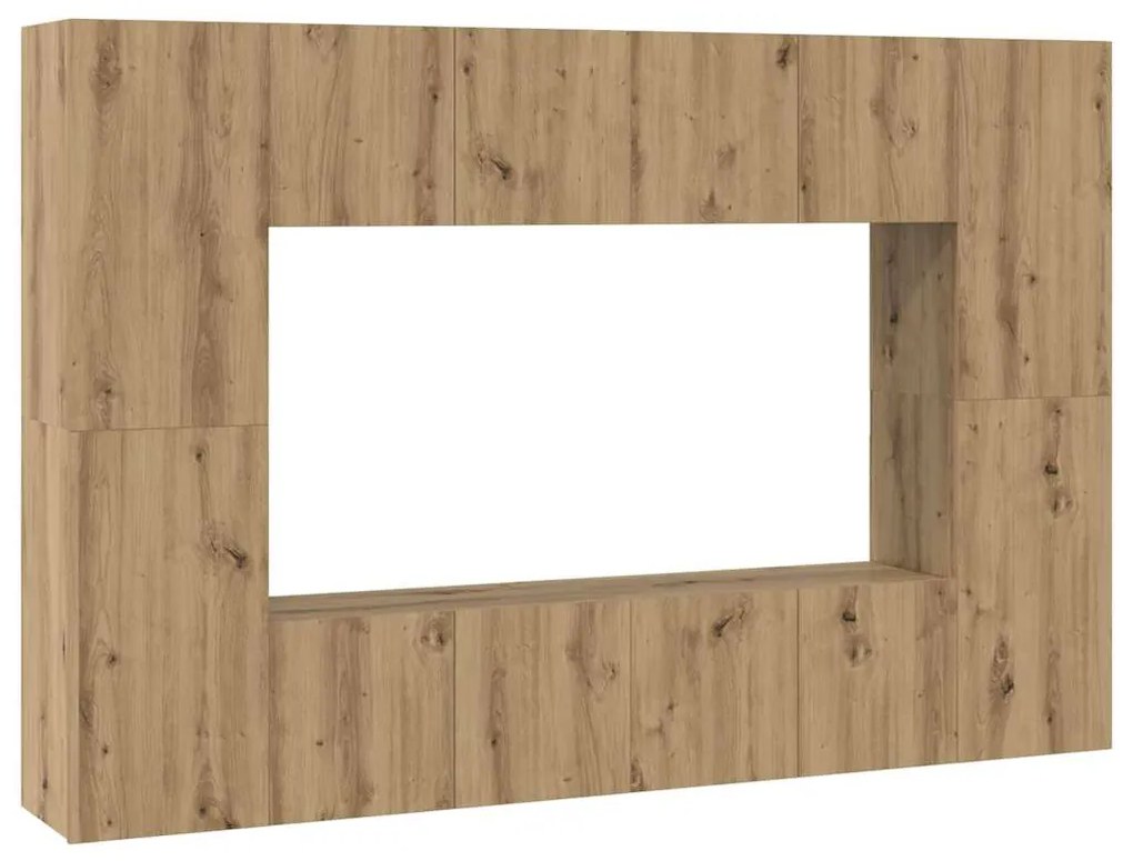 vidaXL Σετ επίπλου τηλεόρασης 8 pcs artisan δρυς 60 x 30 x 30 cm
