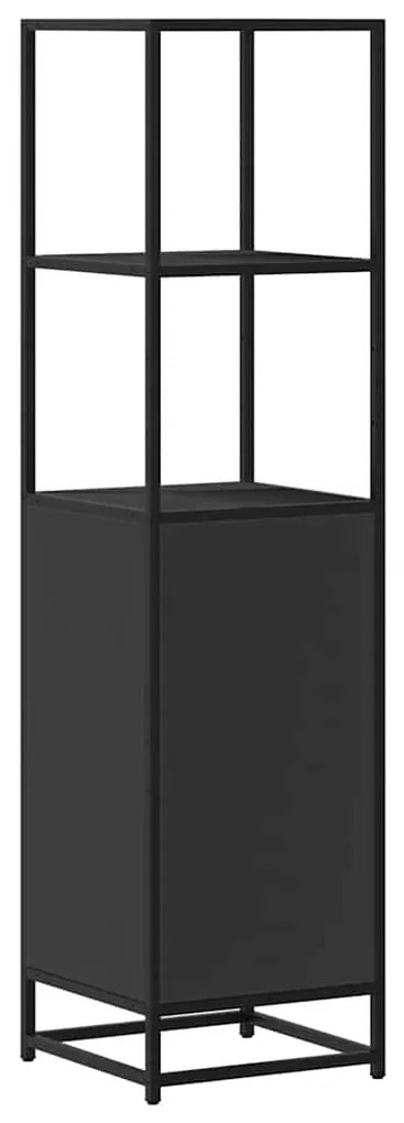 Highboard Μαύρο 35,5x35x139 cm Κατασκευασμένο ξύλο και μέταλλο - Μαύρο