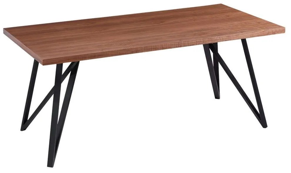 Τραπέζι Τραπεζαρίας HM9467.02 180x90x75cm Από Καπλαμά Φράξου Brown-Black Mdf, Metal