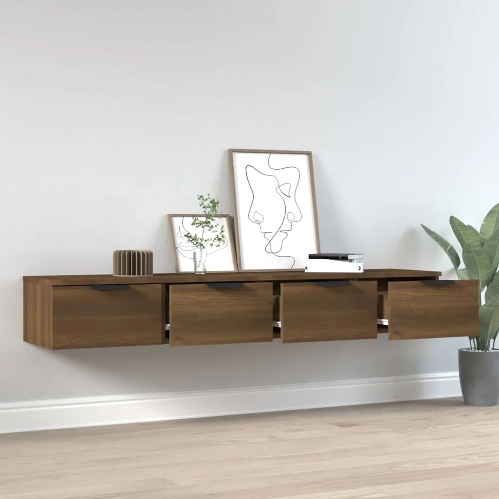 vidaXL Ντουλάπια Τοίχου 2 τεμ. Καφέ δρυς 68x30x20 εκ. Επεξ. Ξύλο