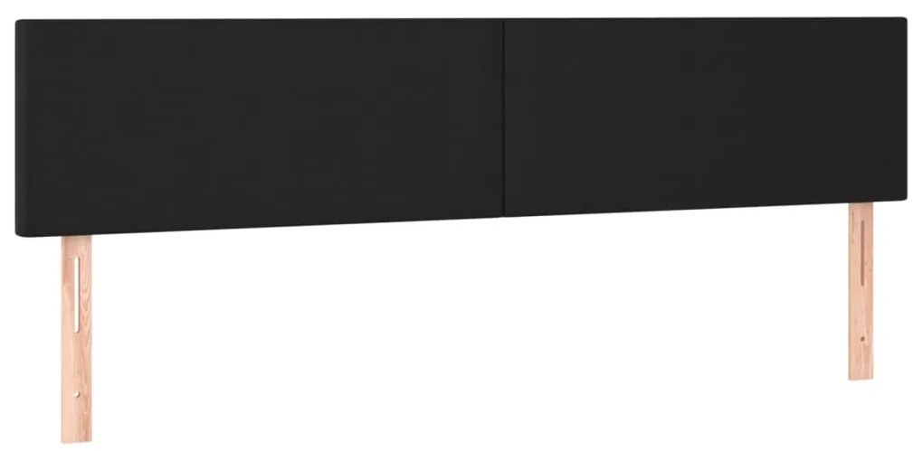 vidaXL Κεφαλάρι Κρεβατιού LED Μαύρο 160x5x78/88 εκ. Συνθετ. Δέρμα