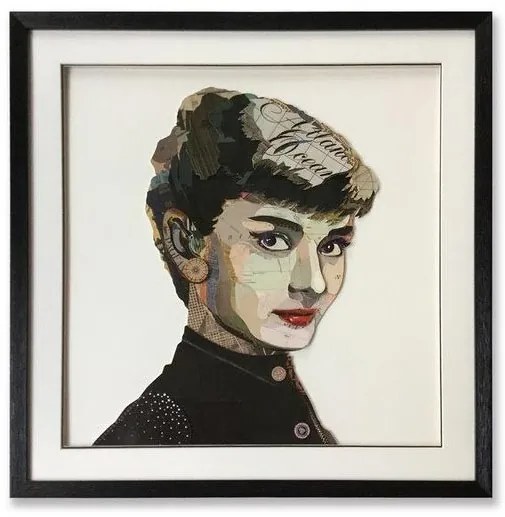 Πίνακας Κολάζ Audrey Hepburn 75x75 εκ. 3600-5 Supergreens-3600-5-Μαύρο 3600-5