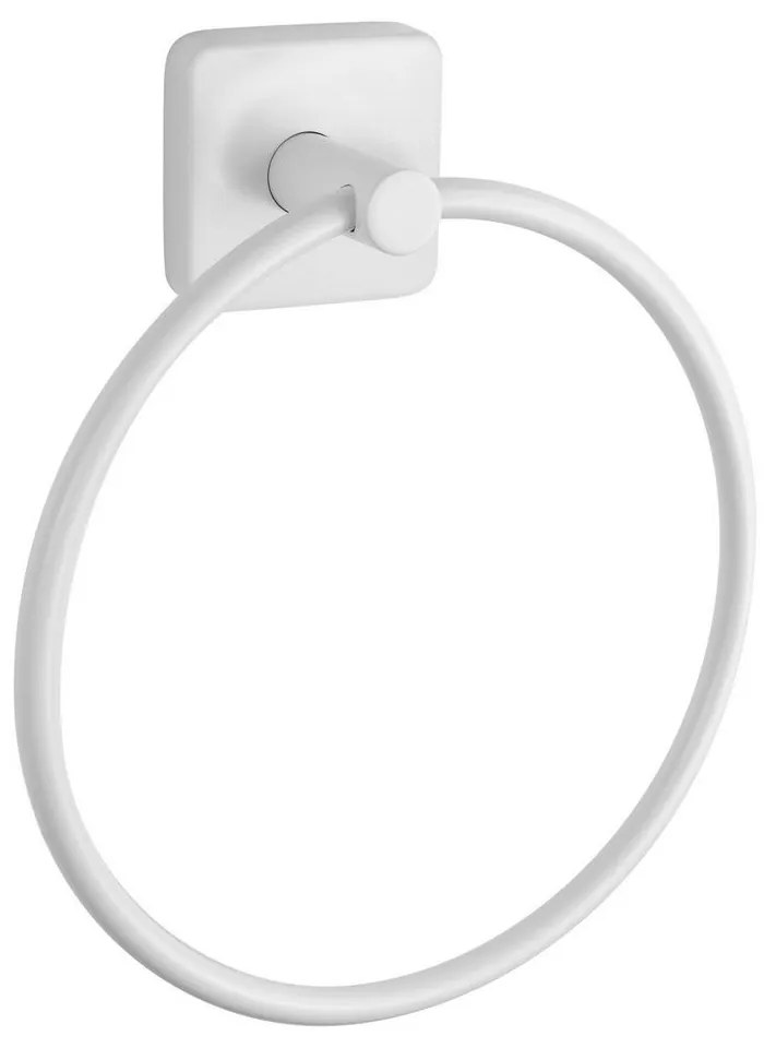 Κρεμάστρα Πετσέτας Κρίκος Quattro 422066 17x5,2x19cm White Mat Karag Ανοξείδωτο Ατσάλι