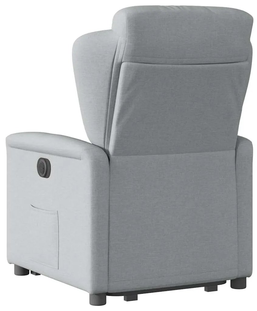 vidaXL Πολυθρόνα Ηλεκ. Ανακλινόμενη Ανύψωση Αν. Γκρι Υφασμάτινη