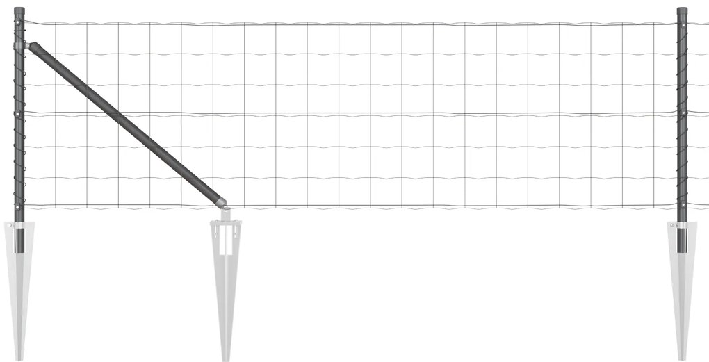 vidaXL Euro Fence με 13 Σπείρες 0.6x25 μ Γαλβανισμένος Χάλυβας Γκρι