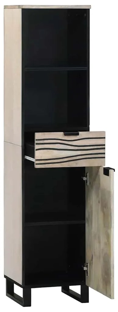 vidaXL Ντουλάπι Μπάνιου με ράφι Καφέ και Μαύρο 38 x 33 x 160 εκ.