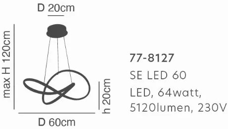 SE LED 60 MALBERA PENDANT CHROME Β5