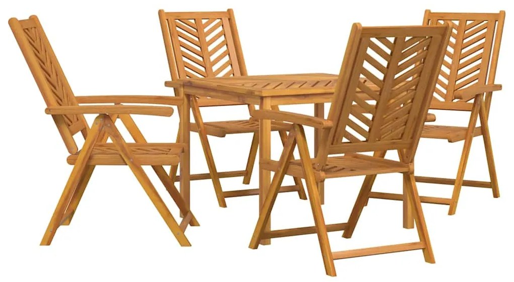 vidaXL Σέτ φαγητού για κήπο 5 pcs Καφέ Στερεό Ξύλο Ακακίας