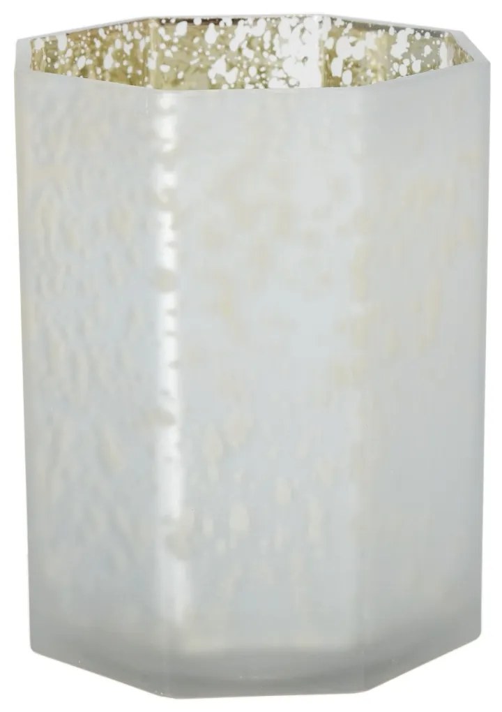 Artekko Artekko Frosted Λευκό Γυάλινο Κηροπήγιο (13x13x15)cm 70481-FRCLCA-SA
