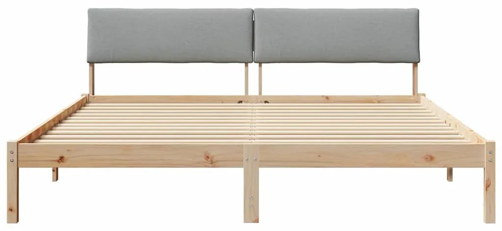 vidaXL Σκελετός Κρεβατιού Καφέ και ανοιχτό γκρι 200 x 200 cm