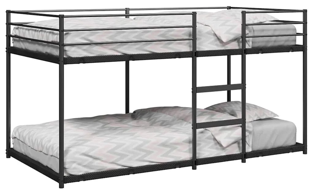 vidaXL Κουκέτα χωρίς στρώμα Μαύρο 107x203 cm Ατσάλι