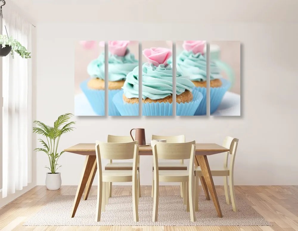 Εικόνα 5 μερών πολύχρωμα γλυκά cupcakes - 100x50