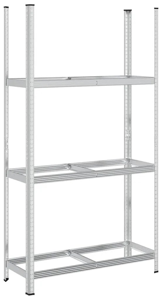 vidaXL Ράφι ελαστικών 3 επιπέδων Ασημί 110x40x200 cm Ατσάλι