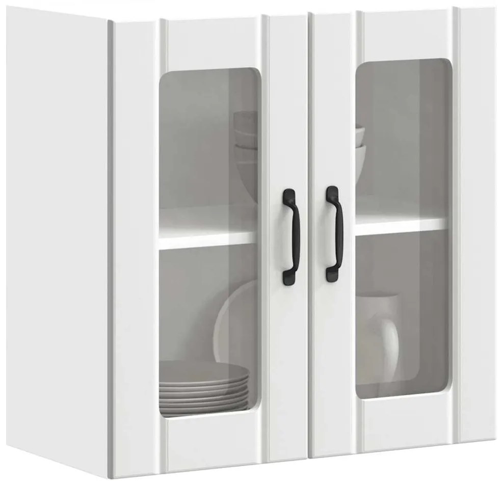 Ντουλάπι τοίχου κουζίνας με γυάλινη πόρτα "Lucca" Λευκό
