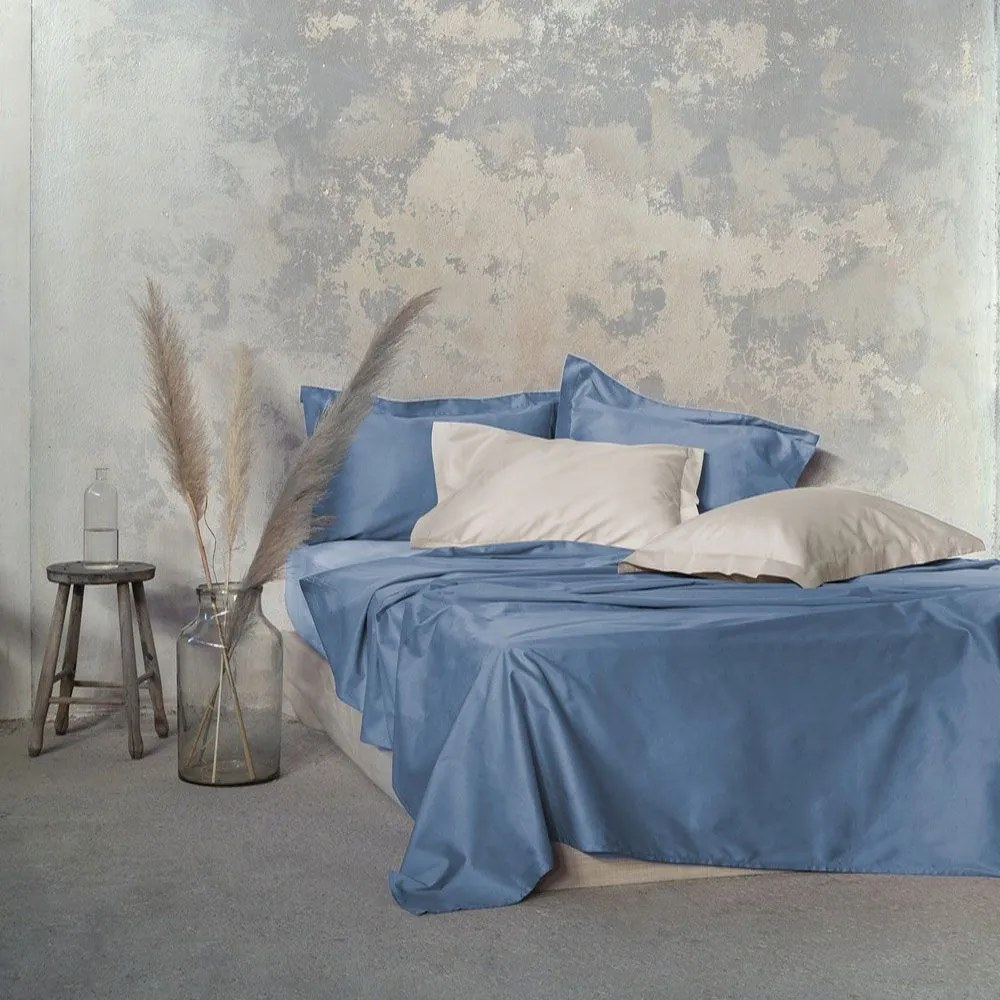 Σεντόνι Superior Satin Denim Blue Nima Υπέρδιπλo 240x260cm 100% Βαμβακοσατέν