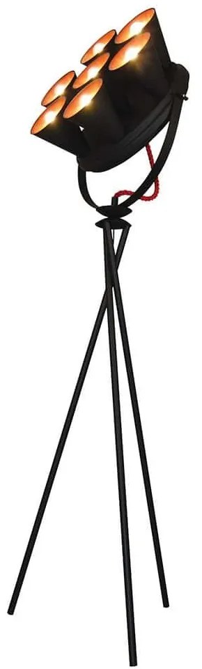 Φωτιστικό Δαπέδου HL-3578-7F 77-4001 Brandon Black &amp; Mat Copper  Homelighting Metal