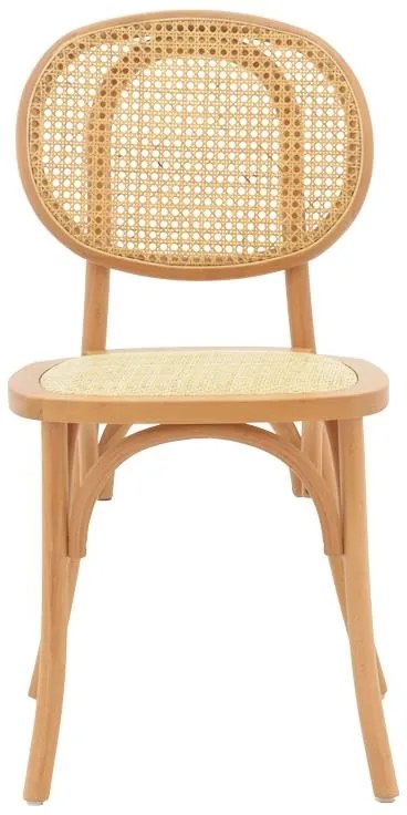 Καρέκλα Zoel ξύλο οξιάς και rattan σε φυσική απόχρωση 45x52x82εκ 45x52x82 εκ.