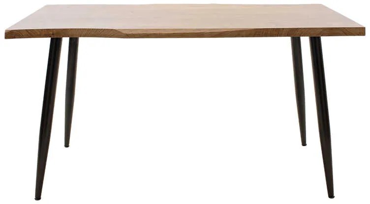 Τραπέζι Neve pakoworld MDF καρυδί-πόδι μεταλλικό μαύρο 140x80x75εκ