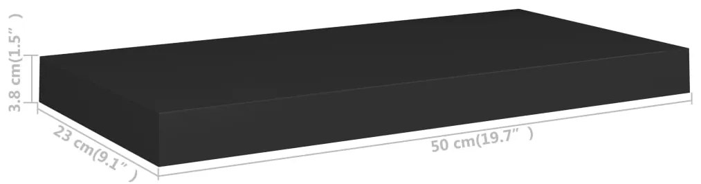 Ράφια Τοίχου 4 τεμ. Μαύρα 50x23x3,8 εκ. MDF 323831