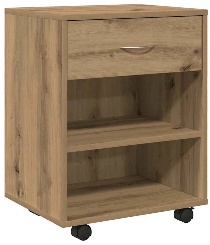 vidaXL Ντουλάπι Τροχήλατο Αρτισιανή Δρυς 46x36x59 εκ. Επεξεργ. Ξύλο