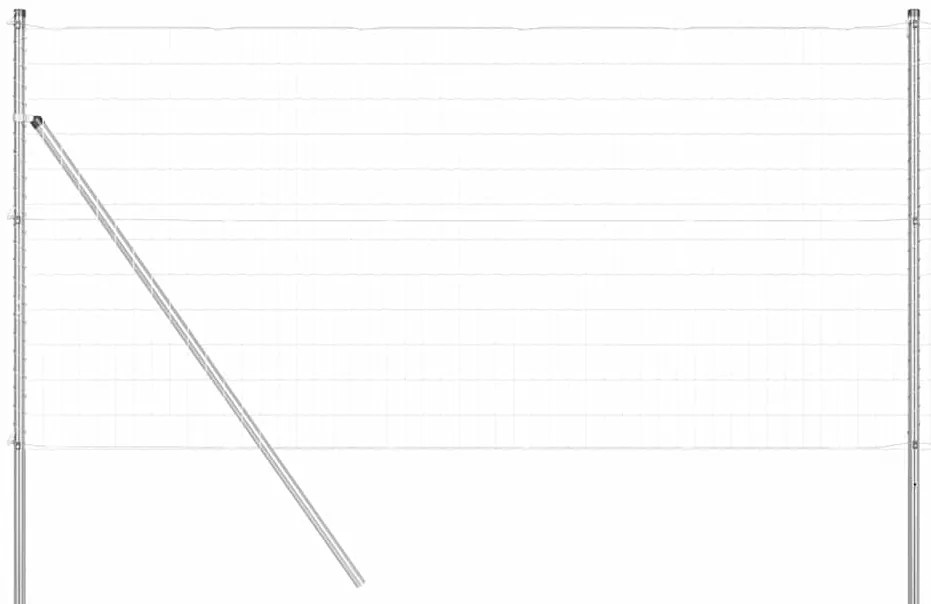vidaXL Φράχτης με Στήλες. Ασημί 1.2 x 25 m Ατσάλι