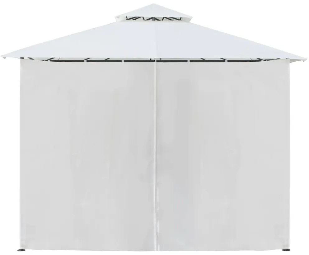 vidaXL Κιόσκι με Κουρτίνες Λευκό 600 x 298 x 270 εκ. 180 γρ./μ²