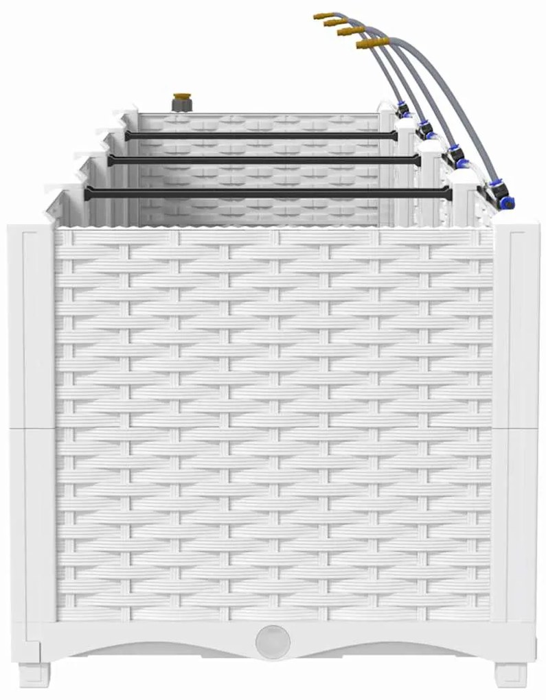vidaXL Ζαρντινιέρες κήπου Λευκό 160 x 40 x 37.5 cm Ατσάλι