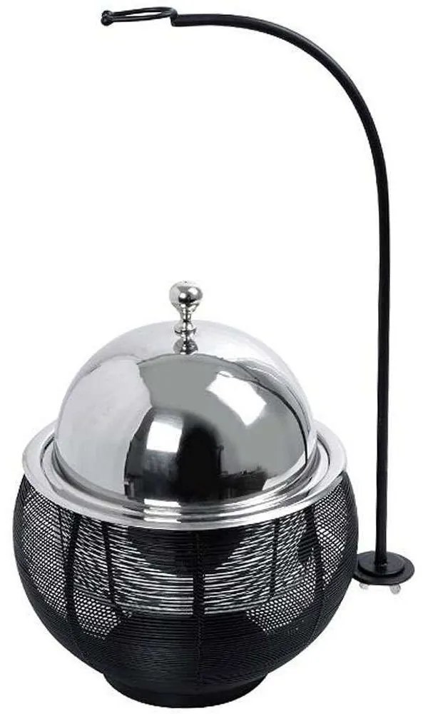 Φοντύ Με Βάση Για Καπάκι Chafing Dish TAF111 25x25x30/49cm 1,5lt Silver-Black Espiel Steel,Aluminum