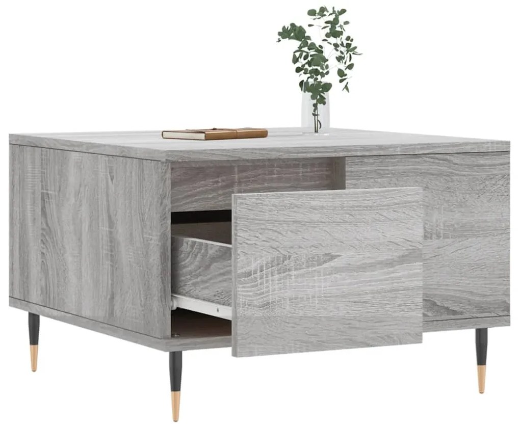 vidaXL Τραπεζάκι Σαλονιού Γκρι Sonoma 55x55x36,5εκ. Επεξεργασμένο Ξύλο