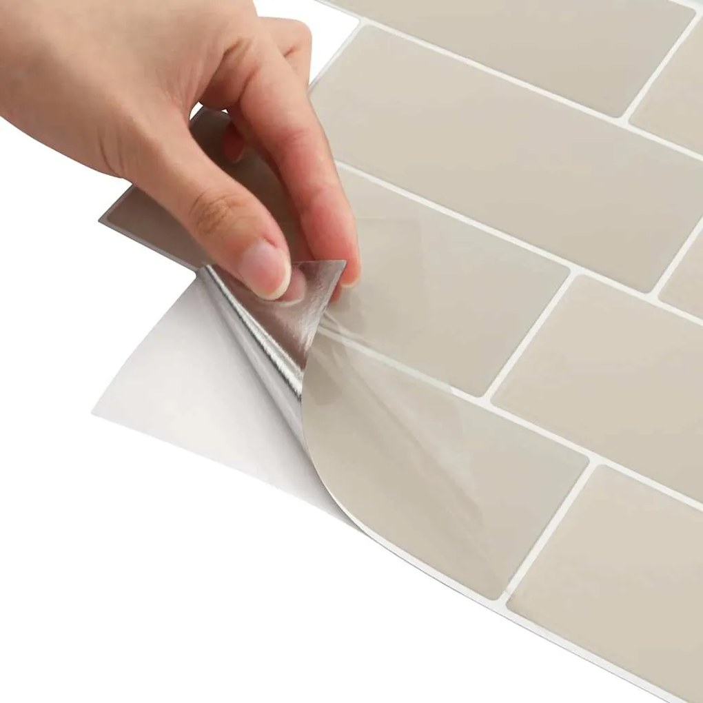 vidaXL Πλακάκι Subway 50 pcs Μπεζ 29 x 21 εκ Πολυουρεθάνη και PET