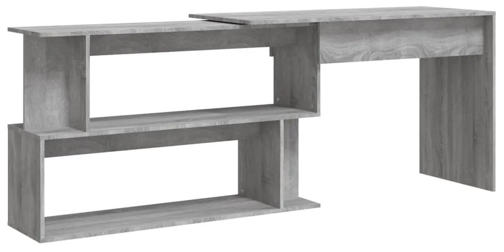vidaXL Γραφείο Γωνιακό Γκρι Sonoma 200x50x76 εκ. Επεξεργασμένο Ξύλο