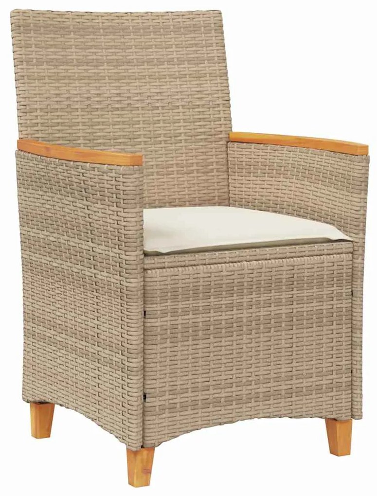 vidaXL Σέτ φαγητού για κήπο 5 pcs Μπεζ συνθετικό ρατάν