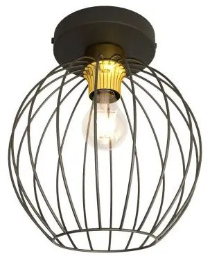 Πλαφονιέρα Φωτιστικό Οροφής 1xE27 Πλέγμα Nest Emibig  1370/1 Μαύρο-Χρυσό
