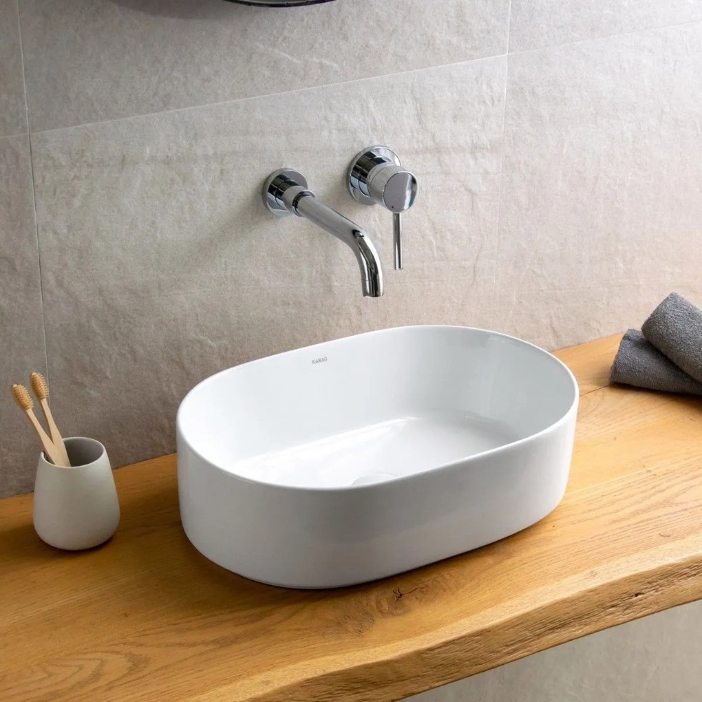 Karag LY 3281 Νιπτήρας επικαθήμενος Πορσελάνης 46x31x14cm