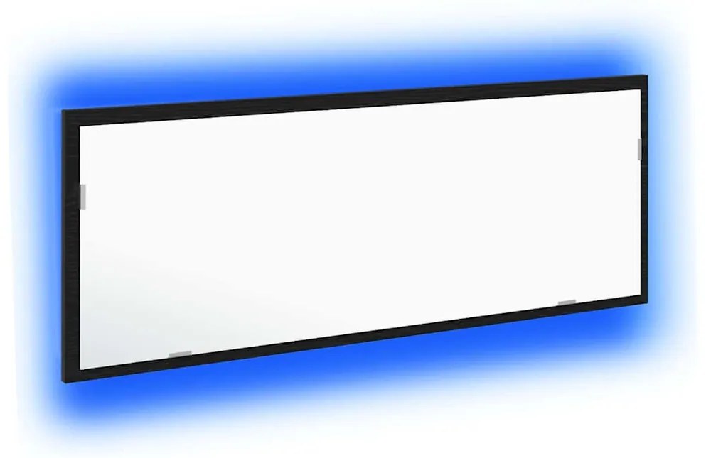 vidaXL Καθρέφτης μπάνιου LED Επιτοίχιο Μαύρη δρυς 100 x 8.5 x 37 εκ.