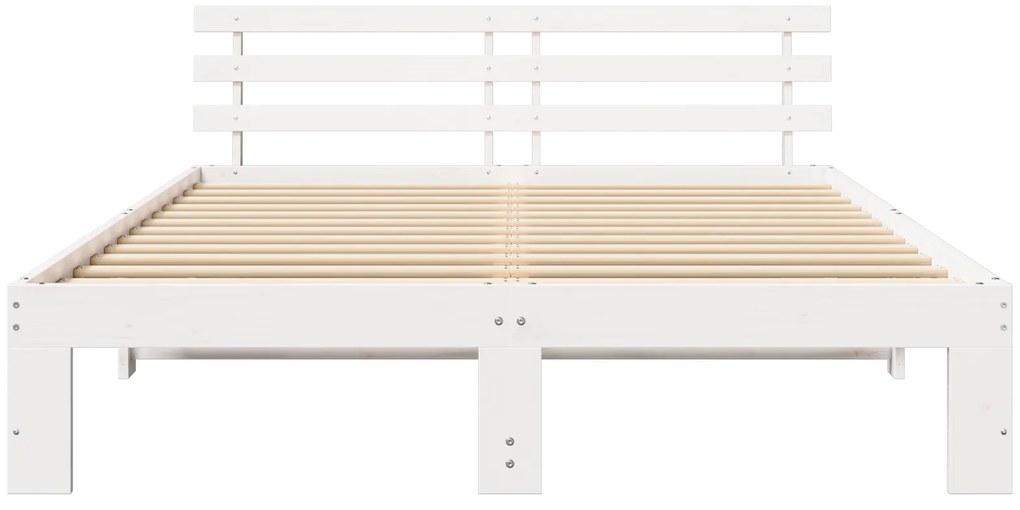 vidaXL Ξύλινο Κρεβάτι Λευκό Ξύλο 160 x 200 εκ. Ανθεκτικό Λευκό Κρεβάτι