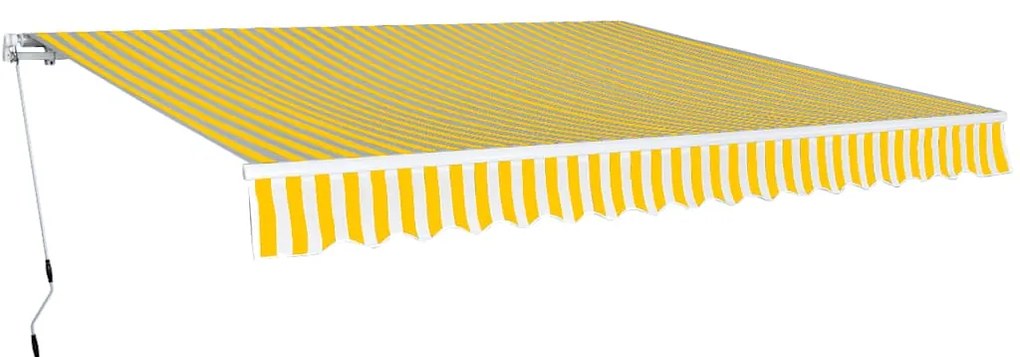 vidaXL Τέντα Αναδιπλούμενη Χειροκίνητη Κίτρινη/Λευκή 400 εκ.