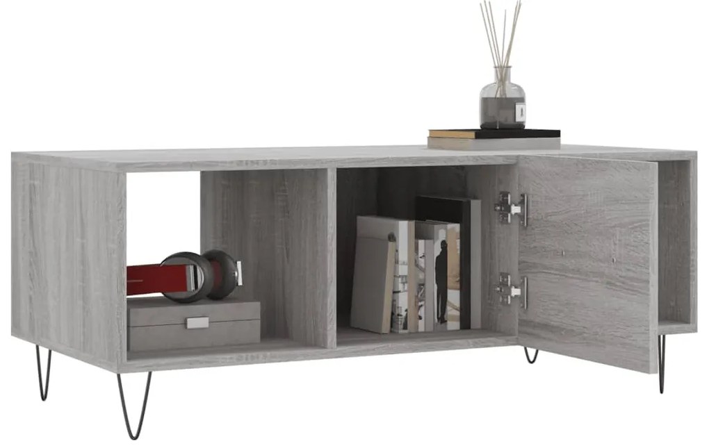 vidaXL Τραπεζάκι Σαλονιού Γκρι Sonoma 102x50x40 εκ. Επεξεργασμένο Ξύλο