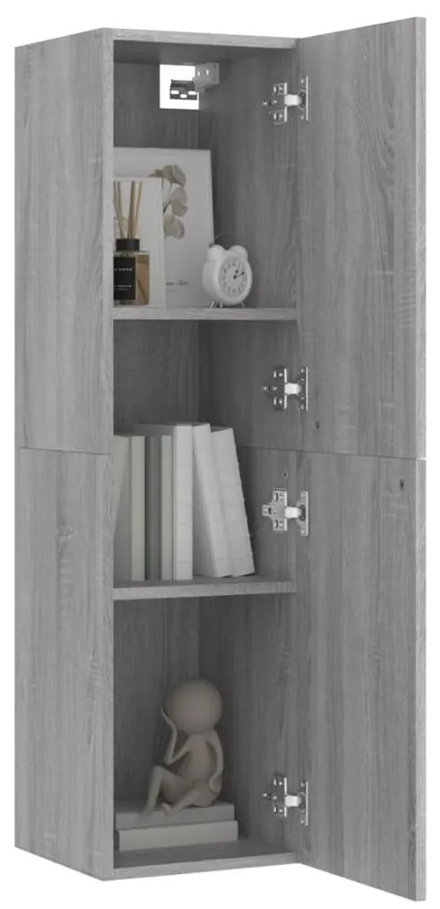 vidaXL Έπιπλα Τηλεόρασης Επιτοίχια 2 τεμ. Γκρι Sonoma 30,5x30x110 εκ.