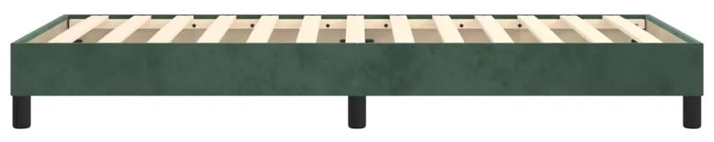vidaXL Πλαίσιο Κρεβατιού Boxspring Σκούρο Πράσινο 90x190 εκ Βελούδινο