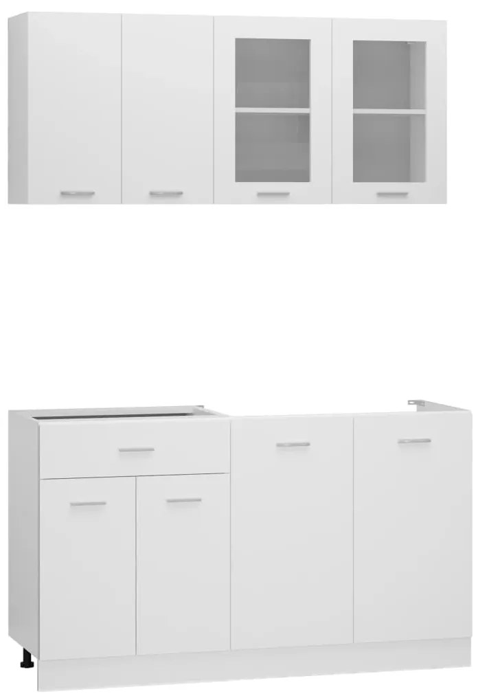 vidaXL Σετ Ντουλαπιών Κουζίνας 4 Τεμαχίων "Lyon" Λευκό από Μηχανικά Ξύλινα Έπιπλα