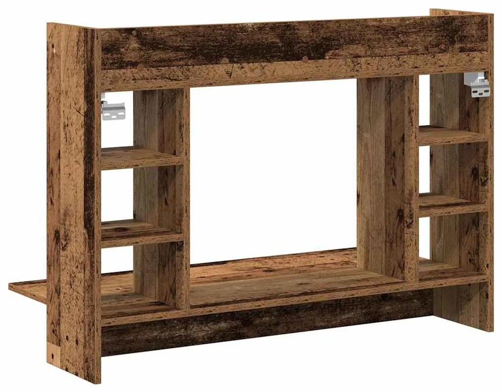 vidaXL Επιτοίχιο γραφείο με ράφι Παλαιό ξύλο 105 x 48 x 75 εκ.