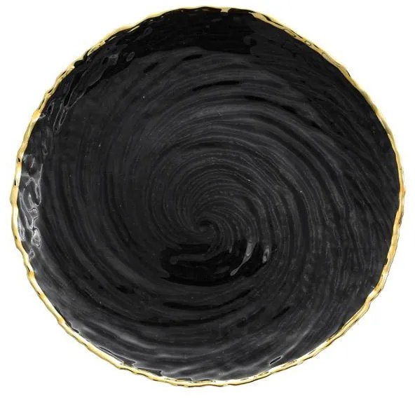 Πιατέλα Γυάλινη Στρογγυλή FL32 Fylliana Μαύρο 32x32x2 εκ. 32x32x2 εκ.